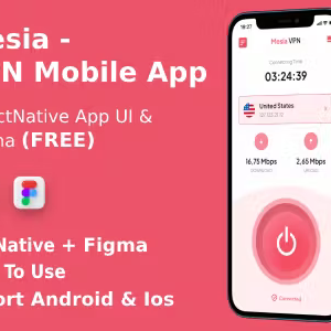 VPN Mobile App | UI Kit | ReactNative | Figma FREE | Mesia VPN