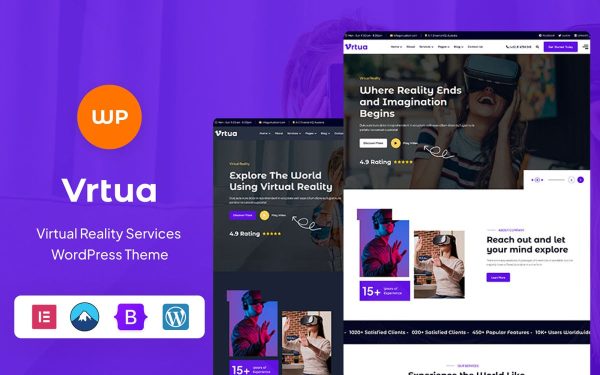 Vrtua - Augmented & Virtual Reality Services WordPress Theme - Image 1