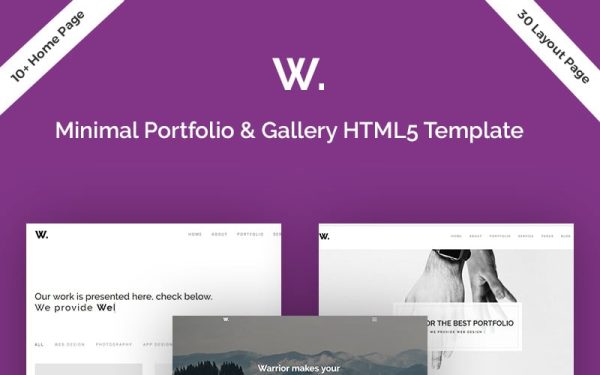 Warrior-Minimal Portfolio &Gallery Website Template - Image 1