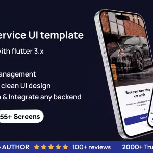 WashWorks UI Template: Car Wash Service app in Flutter 3.x (Android, iOS) UI app template