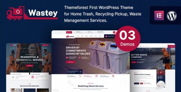 Wastey – Waste Pickup and Disposal Services WordPress Theme - Image 1