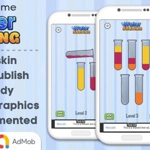 Water Sorting - Puzzle Game Android Studio Project with AdMob Ads + Ready to Publish