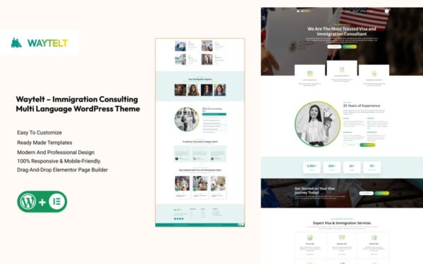 Waytelt – Immigration Consulting Multilanguage WordPress Theme - Image 1