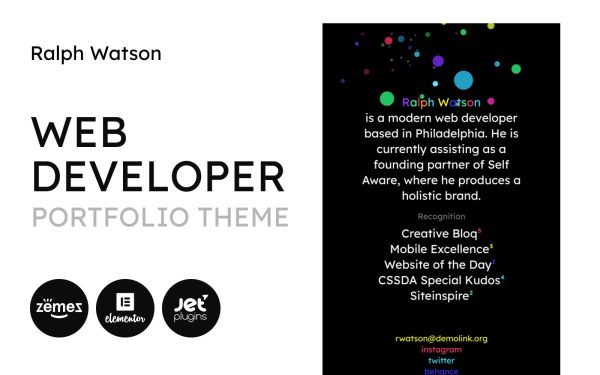 Web Portfolio - Minimalistic Web Developer Portfolio Template WordPress Theme - Image 1