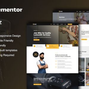 Whiz - Locksmith & Key Maker Services Elementor Pro Template Kit