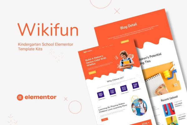 Wikifun - Kindergarten School Elementor Template Kit - Image 1