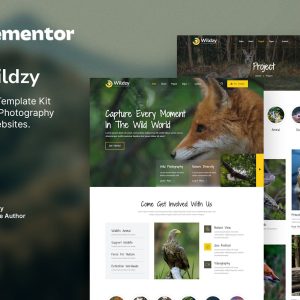 Wildzy – Wildlife Photography Elementor Template Kit