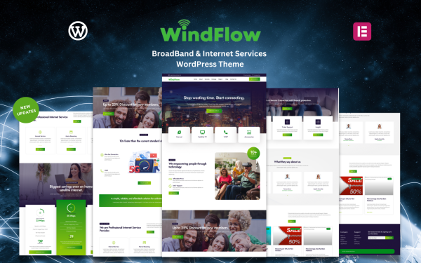 WindFlow - BroadBand & Internet Services WordPress Theme - Image 1