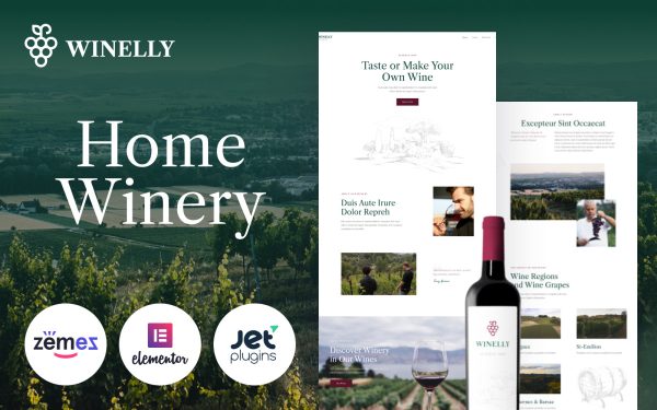 Winelly - Wine Tasting Theme with WordPress Elementor Theme - Image 1