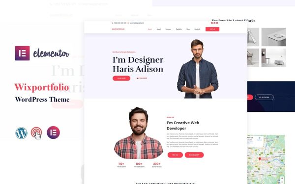 Wixportfolio Personal Creative Portfolio WordPress Theme - Image 1