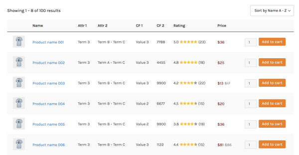 WooCommerce Product Table - Image 1