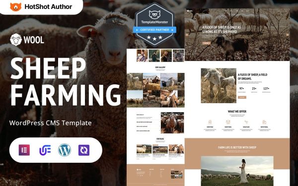 Wool - Sheep Farming, Ranch And Cattle Farm WordPress Elementor Theme - Image 1