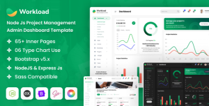 Workload node js project management admin dashboard template gplpixel.png