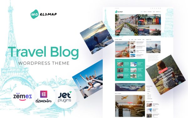 WorldMap - Travel Photo Blog WordPress Elementor Theme - Image 1