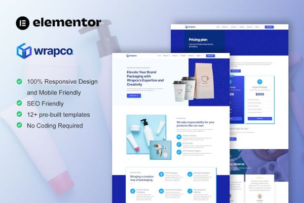 WrapCo - Packaging Company Elementor Template Kit - Image 1
