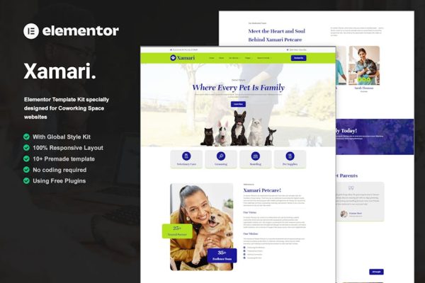 Xamari - Pet Care Services Elementor Template Kit - Image 1