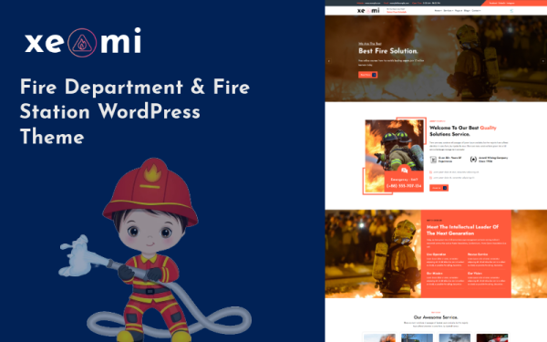 Xeomi - Fire Department & Fire Station WordPress Theme - Image 1