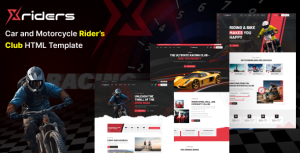 Xriders car and motorcycle rider s club html template gplpixel.png