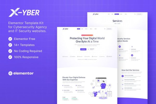 Xyber – Cybersecurity Agency & IT Security Elementor Template Kit - Image 1