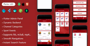 Yacine tv flutter live streaming sport events app with admin panel built.png