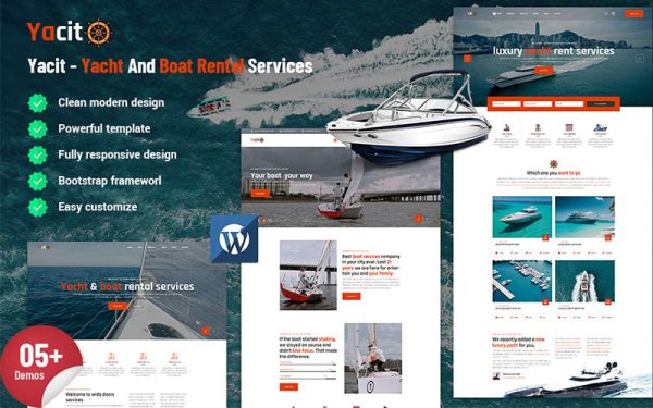 Yacit - Yacht And Boat Rental Services Responsive WordPress Theme - Image 1