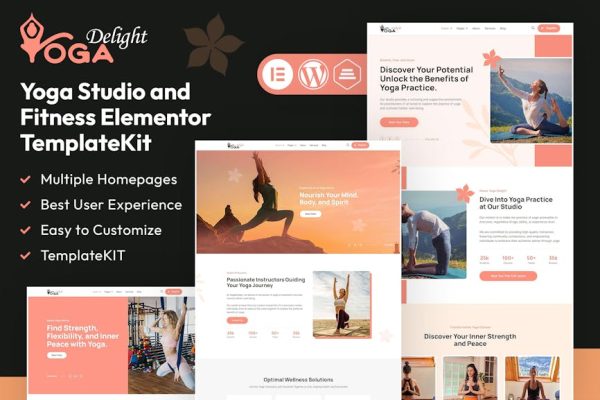 Yoga Delight - Yoga Studio & Fitness Elementor Template Kit - Image 1