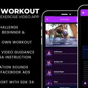 Yoga Workout Exercise Mediation Video with AdMob Ads Android