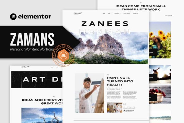 Zamans - Personal Painting Portfolio Elementor Pro Template Kit - Image 1