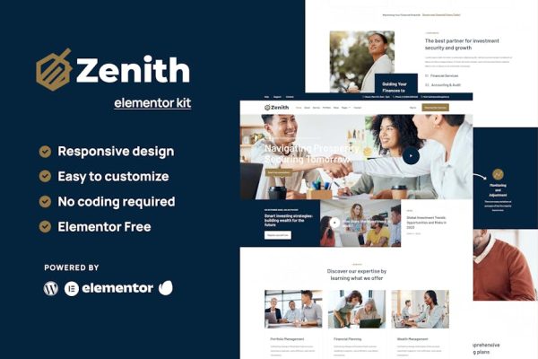 Zenith - Investment & Business Opportunity Elementor Template Kit - Image 1