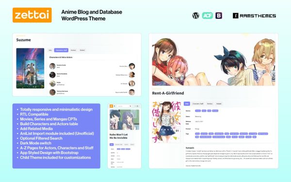 ZETTAI - Anime Blog and Database WordPress Theme + RTL - Image 1