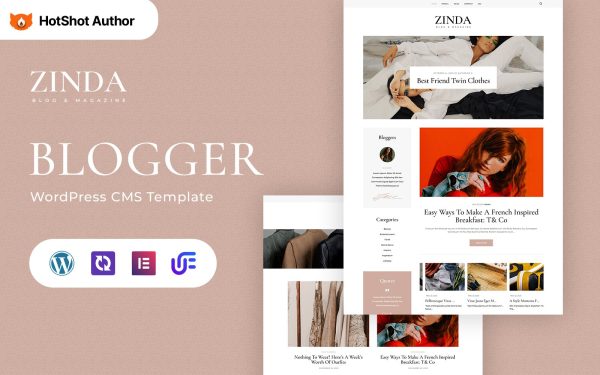 Zinda - Fashion Blog WordPress Elementor Theme WordPress Theme - Image 1