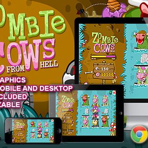 Zombie Cows - HTML5 whack a mole Game