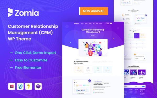 Zomia - CRM & Software WordPress Theme - Image 1