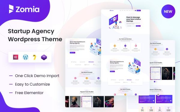 Zomia - Startup Agency WordPress Theme - Image 1