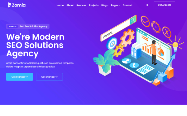 Zomia - Technology & Agency WordPress Theme - Image 1