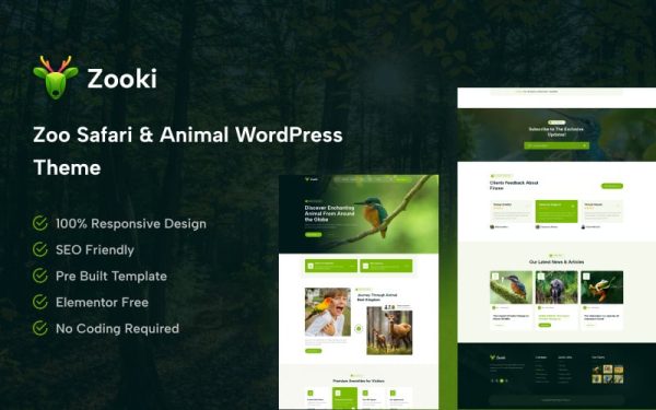 Zooki – A Premium Zoo Safari Animal, Anime and Manga WordPress Theme - Image 1