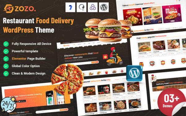 Zozo - Restaurant Food Delivery WordPress Theme - Image 1
