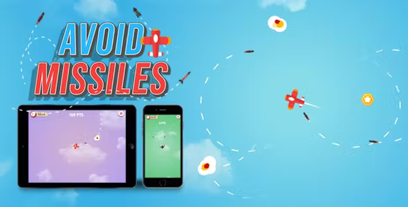 Avoid Missiles - HTML5 Game - Official Licence Avoid Missiles - HTML5 Game - Official Licence - Image 1
