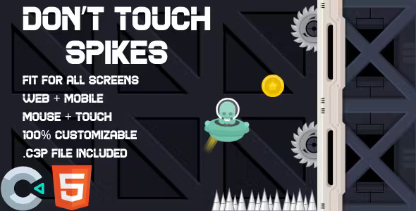 Don't touch spikes. HTML5 Game (Construct 3). Web and Mobile ready - Official Licence Don't touch spikes. HTML5 Game (Construct 3). Web and Mobile ready - Official Licence - Image 1