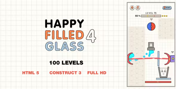Happy Filled Glass 4 - HTML5 Game (Construct3) - Official Licence Happy Filled Glass 4 - HTML5 Game (Construct3) - Official Licence - Image 1