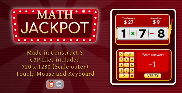 Math Jackpot - HTML5 Educational game - Official Licence Math Jackpot - HTML5 Educational game - Official Licence - Image 1