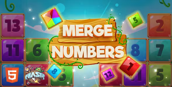 Merge Numbers - HTML5 Game (Phaser 3) - Official Licence Merge Numbers - HTML5 Game (Phaser 3) - Official Licence - Image 1