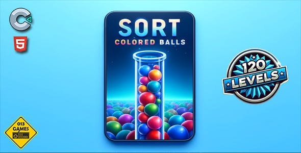 Sort Colored Balls - HTML5 Mobile Game - Official Licence - Image 1
