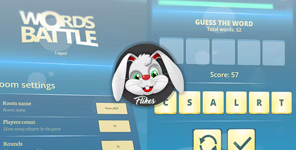 Words Battle - HTML5, Construct 3 (c3p), mobile adaptive, words education game template - Official Licence Words Battle - HTML5, Construct 3 (c3p), mobile adaptive, words education game template - Official Licence - Image 1